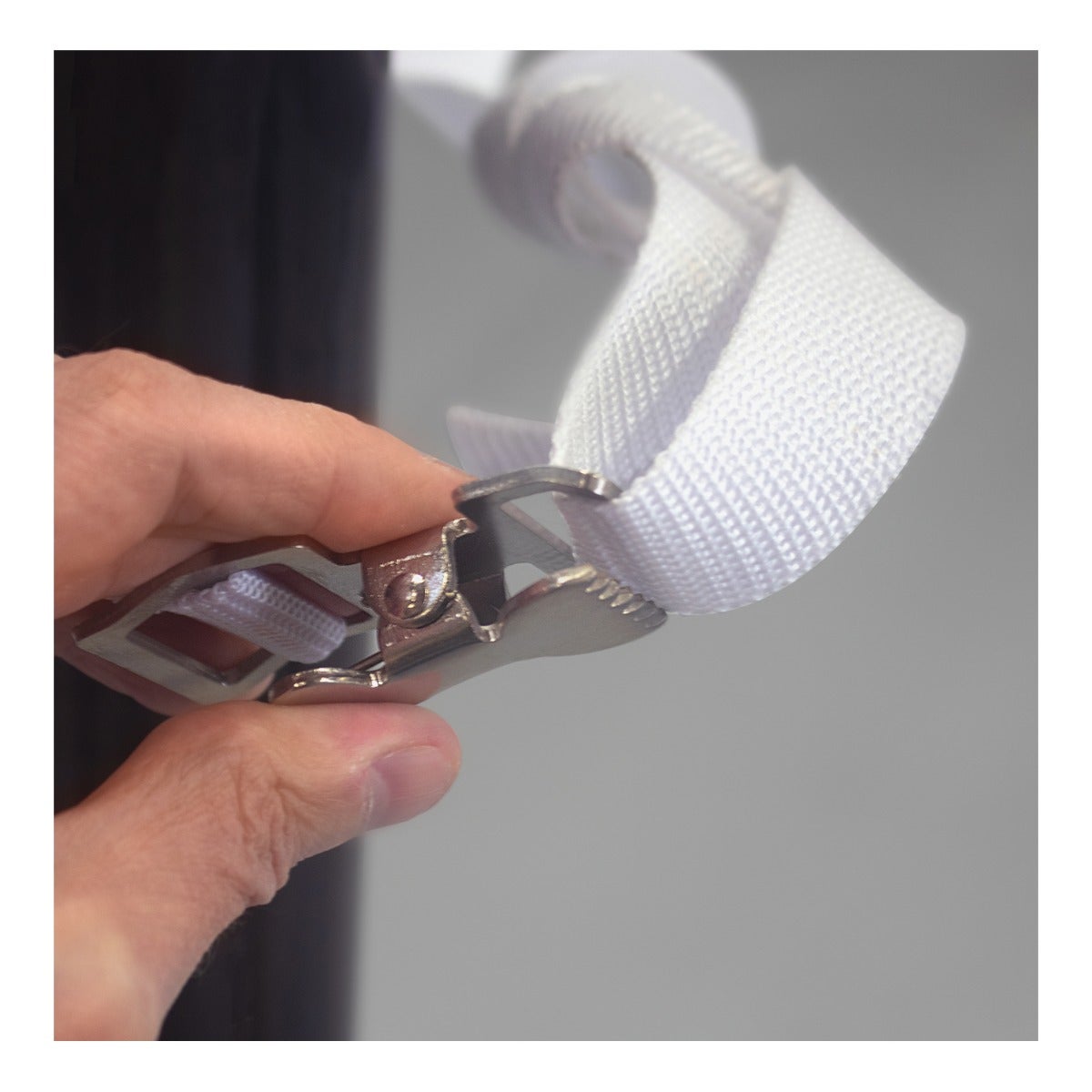 Porter Athletic Competition Volleyball Net 1" (2.5cm) wide white polypropylene webbing type tension straps and special quick-adjust tension clips