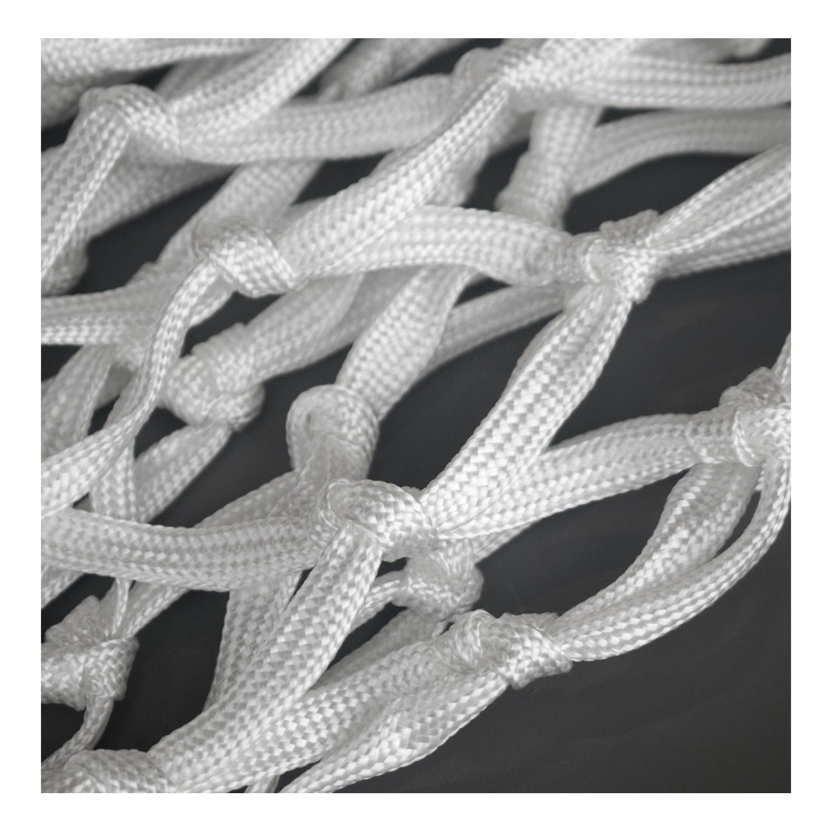Porter Athletic Nylon Basketball Nets Lower net is soft diamond braided nylon covering encasing a parallel polyester core. 1.5" Mesh size