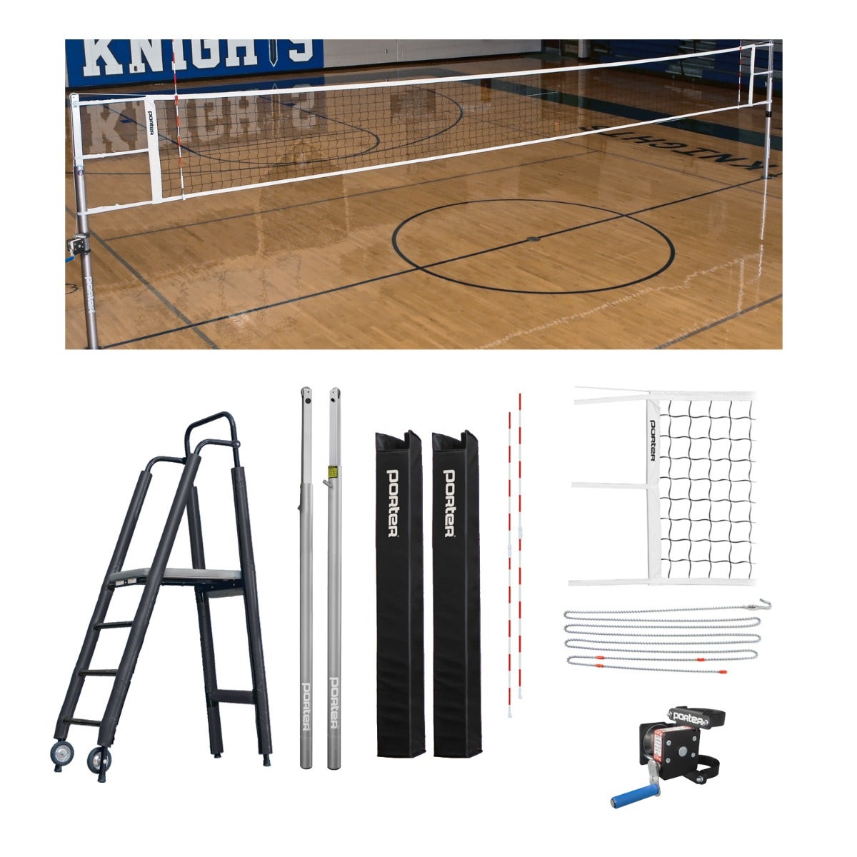 Porter Athletic Powr Line Vb Competition Plus Package 3" diameter, Black, No Graphic