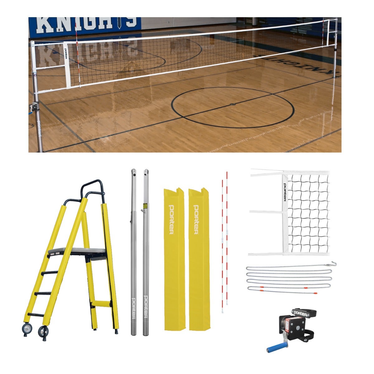 Porter Athletic Powr Line Vb Competition Plus Package 3-1/2" diameter, Yellow Gold, No Graphic