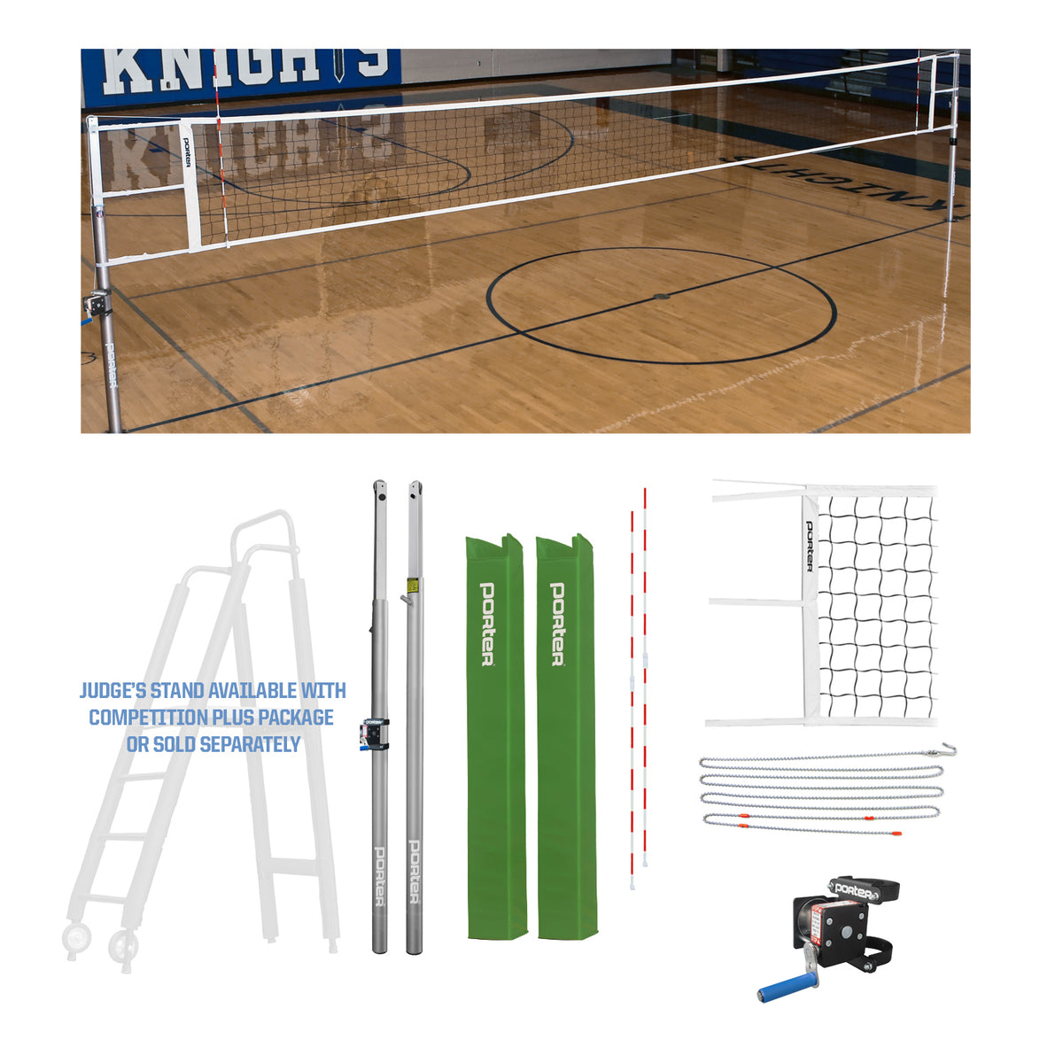 Porter Athletic Powr Line Vb Competition Package 3-1/2" diameter, Kelly Green, Graphics