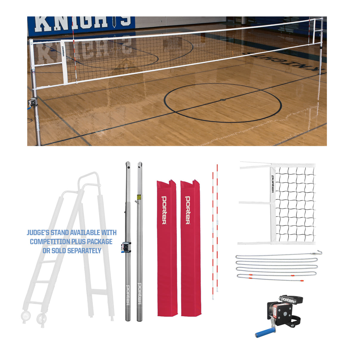 Porter Athletic Powr Line Vb Competition Package 3" diameter, Red, Graphics