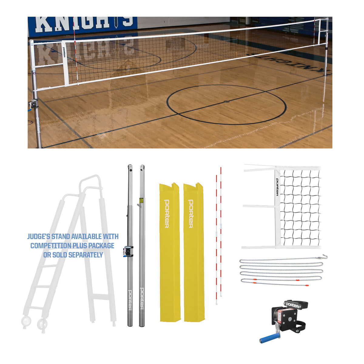 Porter Athletic Powr Line Vb Competition Package 3-1/2" diameter, Yellow Gold, Graphics