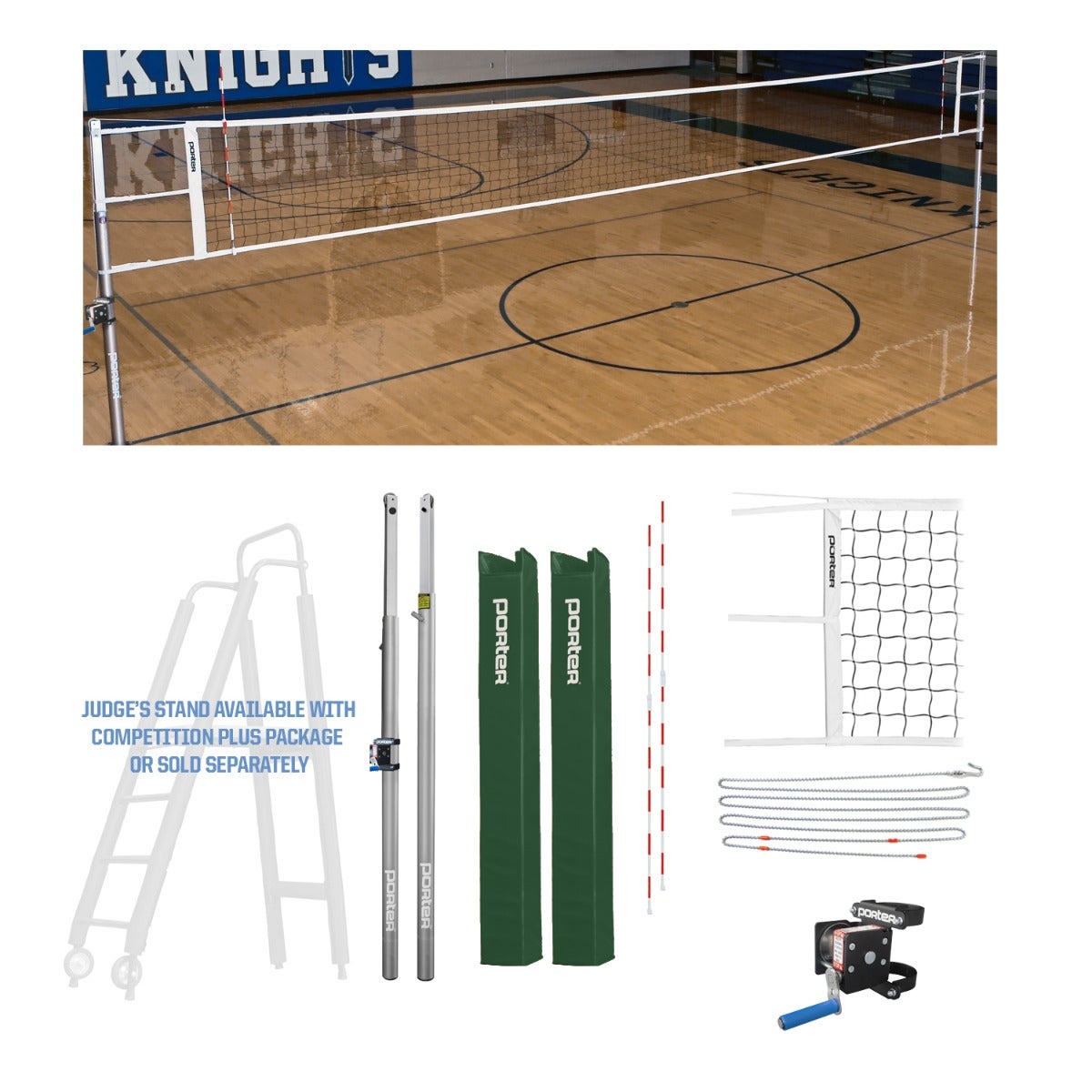 Porter Athletic Powr Line Vb Competition Package 3-1/2" diameter, Dark Green, No Graphics