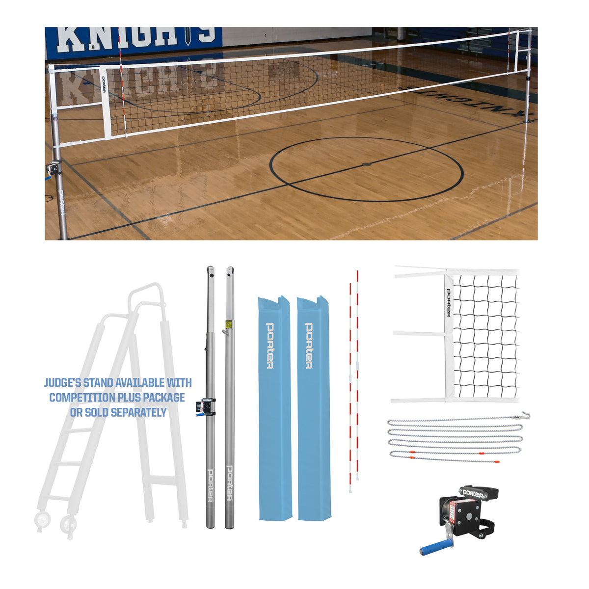 Porter Athletic Powr Line Vb Competition Package 3-1/2" diameter, Light Blue, Graphics