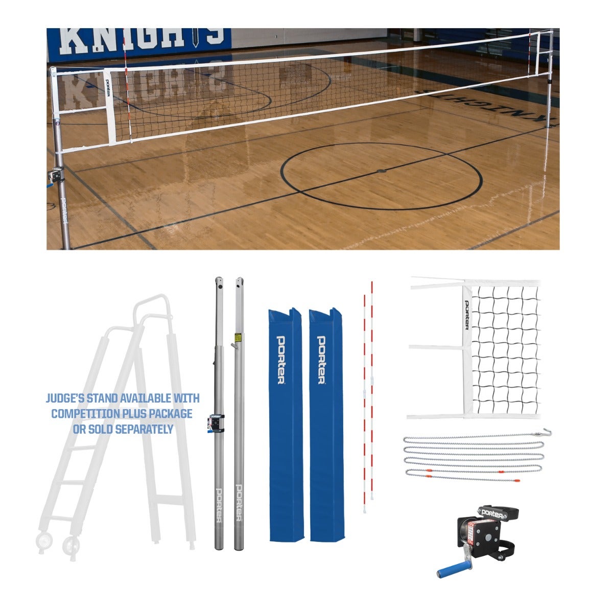 Porter Athletic Powr Line Vb Competition Package 3" diameter, Royal Blue, Graphics