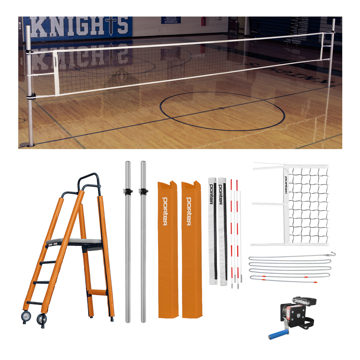 Porter Athletic Powr Rib Ii Vb Competition Plus Package 3" diameter, Orange, No Graphics