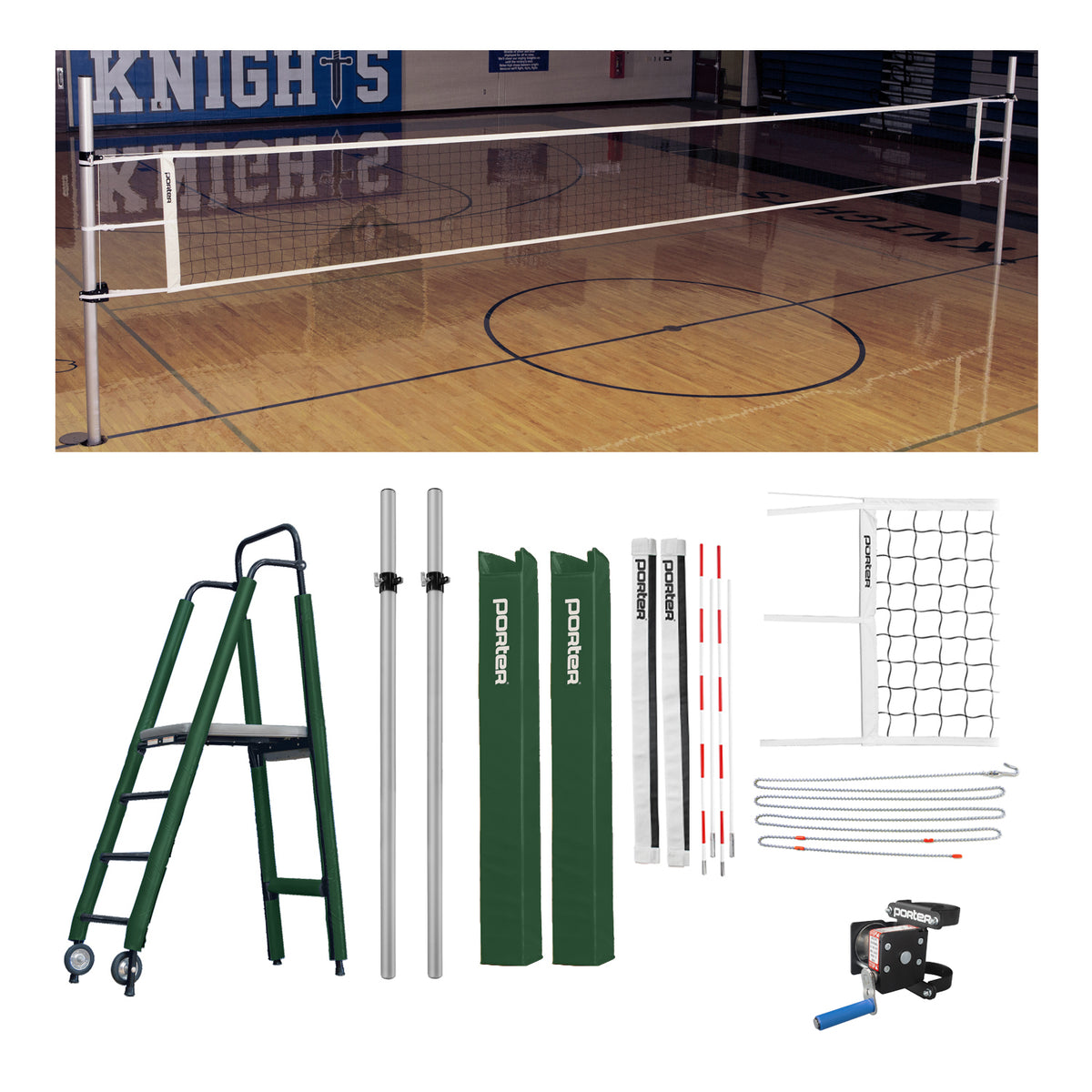 Porter Athletic Powr Rib Ii Vb Competition Plus Package 3-1/2" diameter, Dark Green, No Graphics