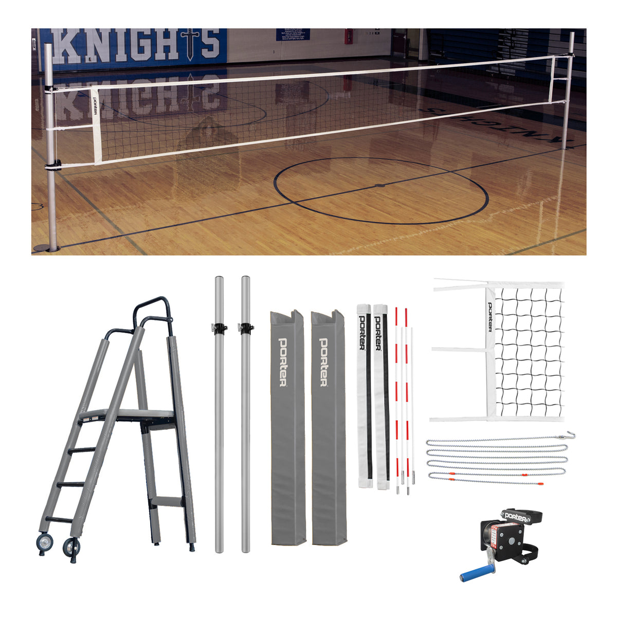 Porter Athletic Powr Rib Ii Vb Competition Plus Package 3" diameter, Gray, No Graphics