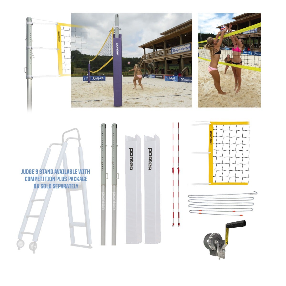 Porter Athletic Powr Sand Vb Competition Package White, No Graphics
