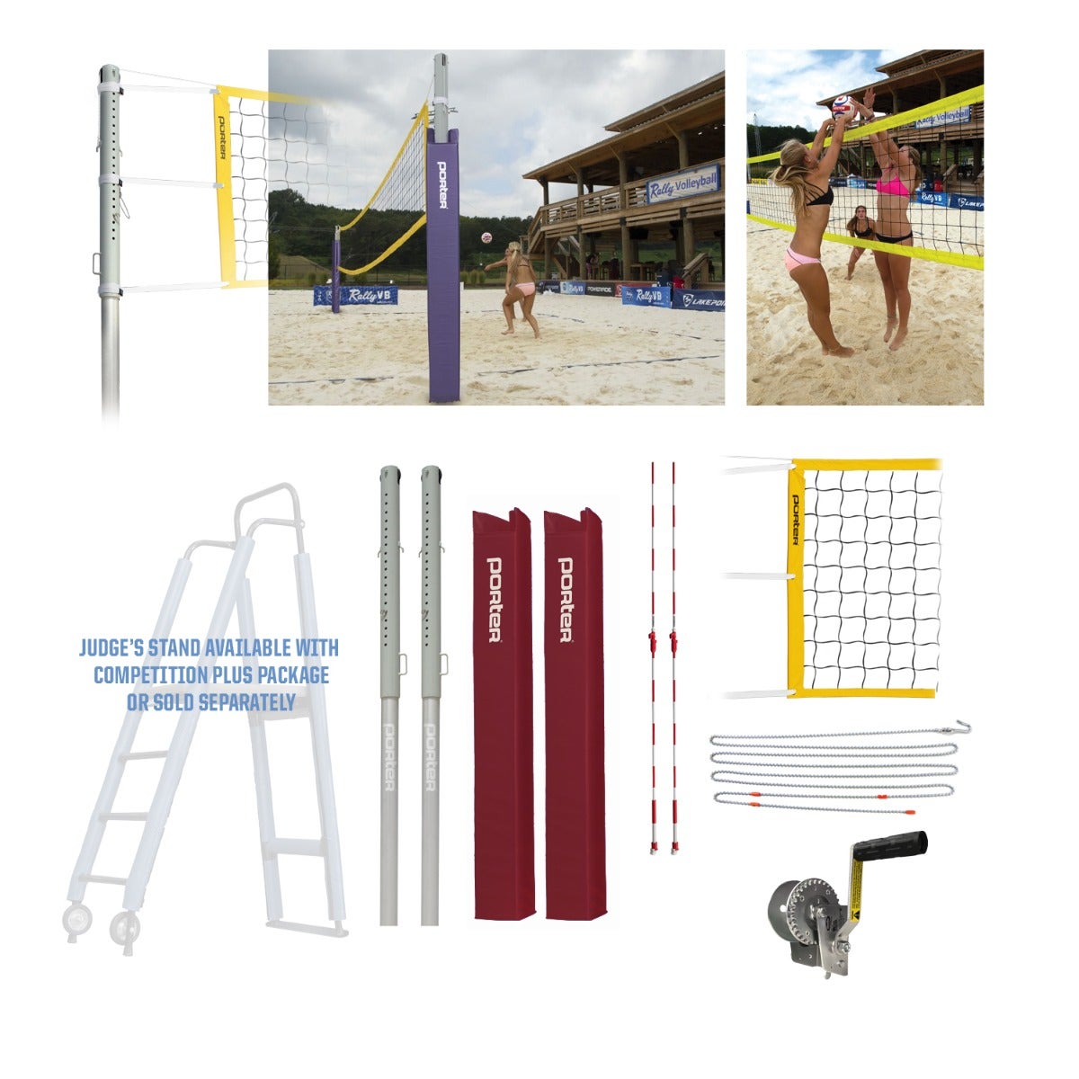 Porter Athletic Powr Sand Vb Competition Package Maroon, No Graphics