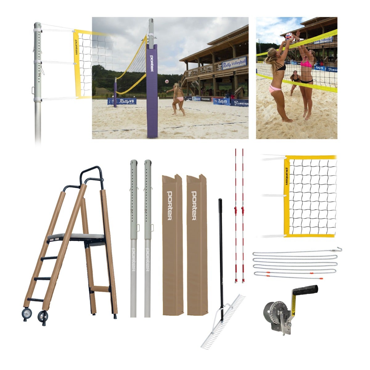 Porter Athletic Powr Sand Vb Competition Plus Package Tan, No Graphics