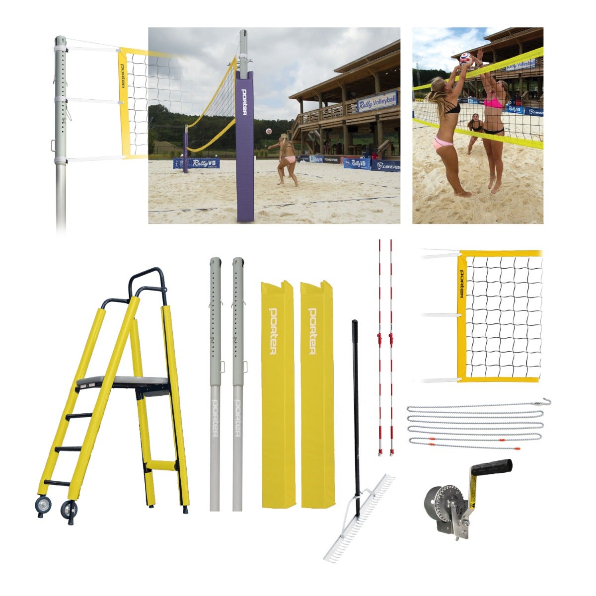 Porter Athletic Powr Sand Vb Competition Plus Package Yellow Gold, Graphics