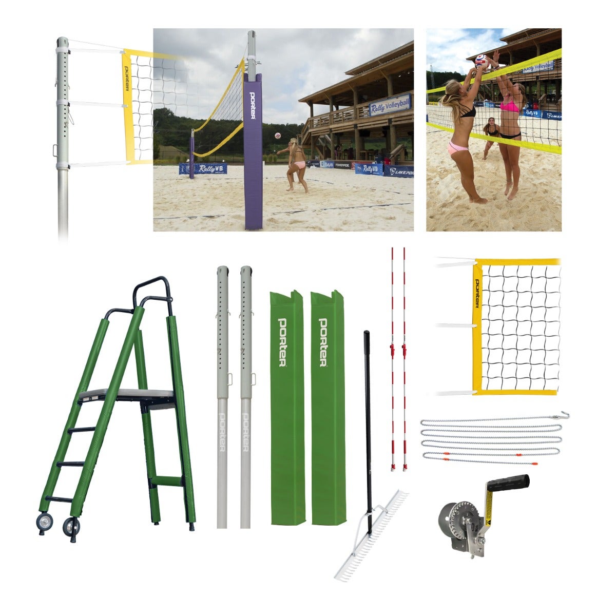 Porter Athletic Powr Sand Vb Competition Plus Package Kelly Green, Graphics