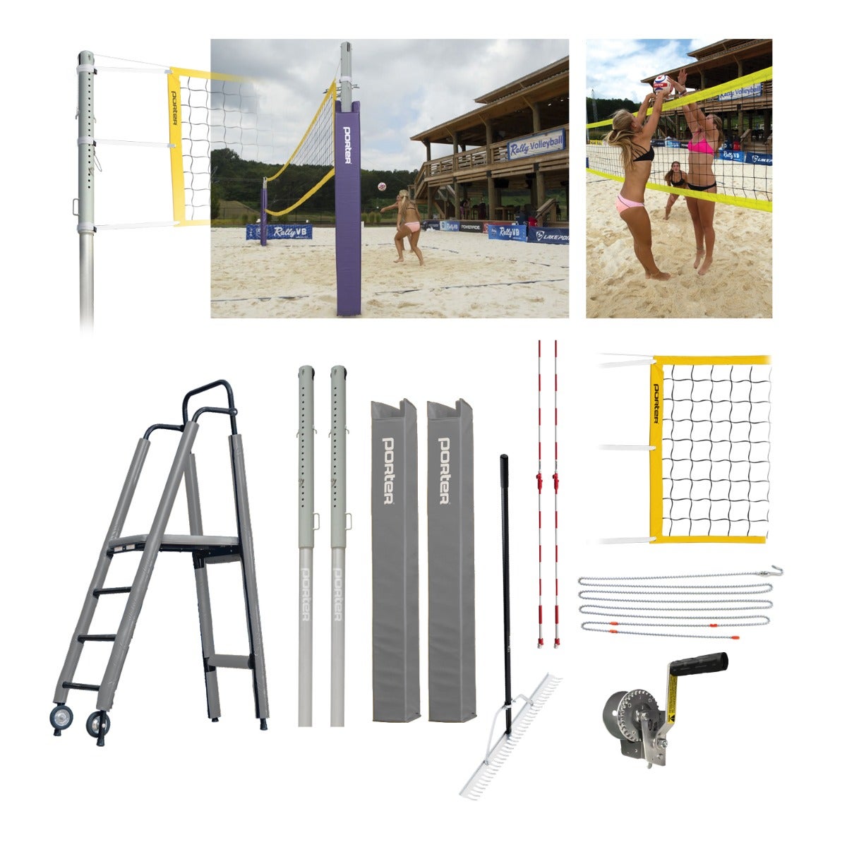 Porter Athletic Powr Sand Vb Competition Plus Package Gray, No Graphics
