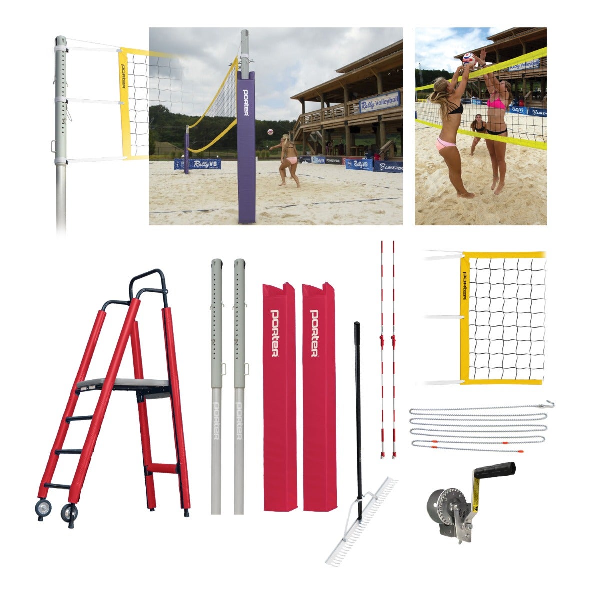 Porter Athletic Powr Sand Vb Competition Plus Package Red, Graphics