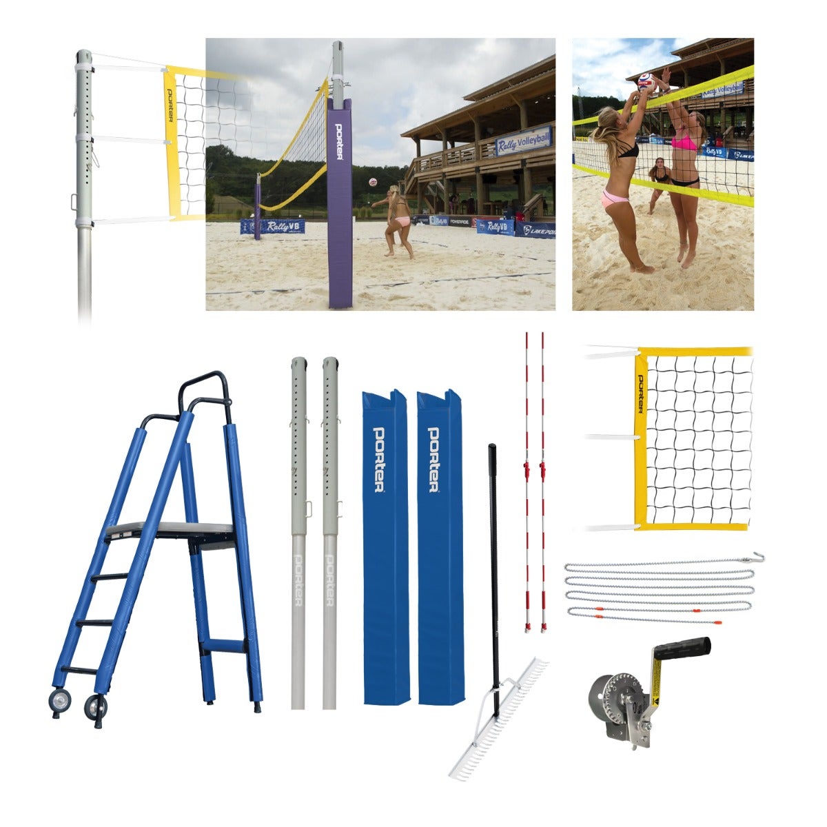 Porter Athletic Powr Sand Vb Competition Plus Package Royal Blue, No Graphics