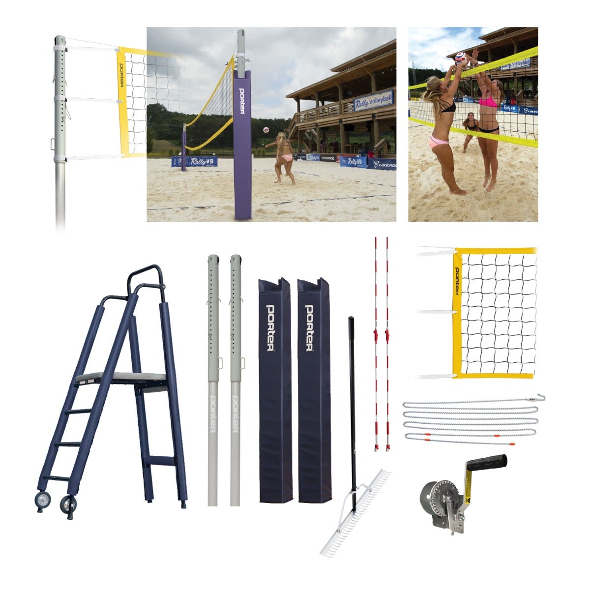 Porter Athletic Powr Sand Vb Competition Plus Package Navy Blue, Graphics