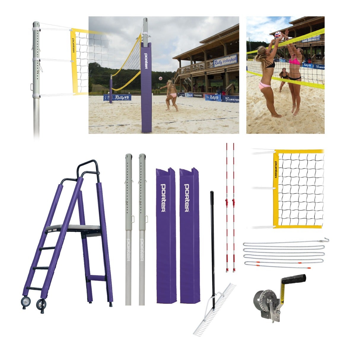 Porter Athletic Powr Sand Vb Competition Plus Package Purple, No Graphics