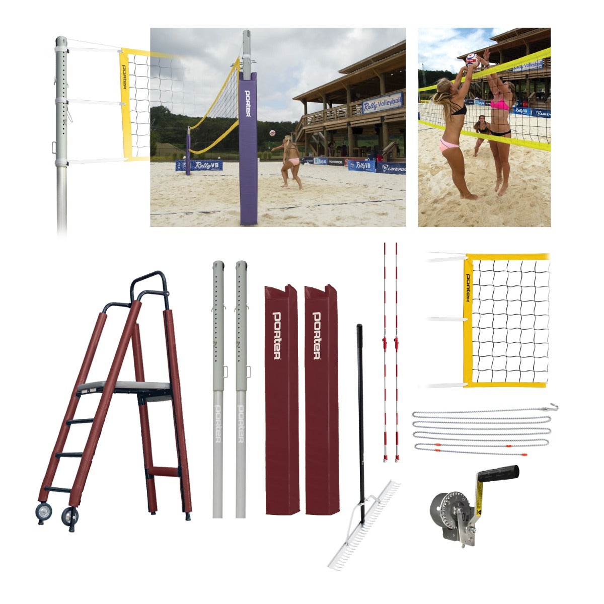 Porter Athletic Powr Sand Vb Competition Plus Package Maroon, Graphics