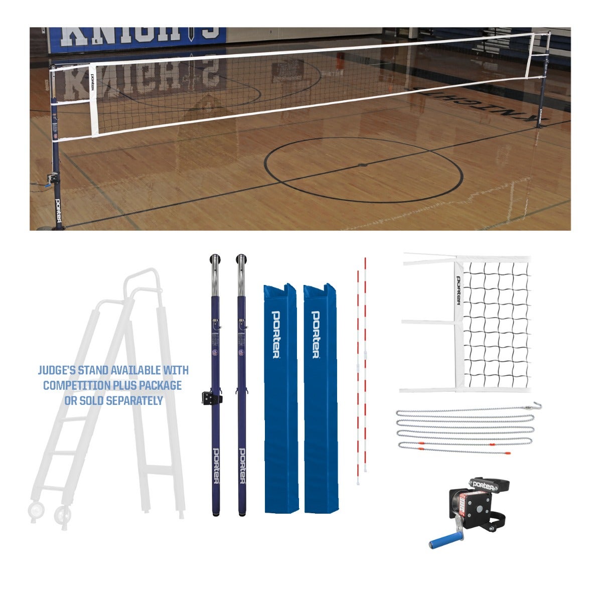 Porter Athletic Powr Steel Vb Competition Package Light Blue, No Graphics