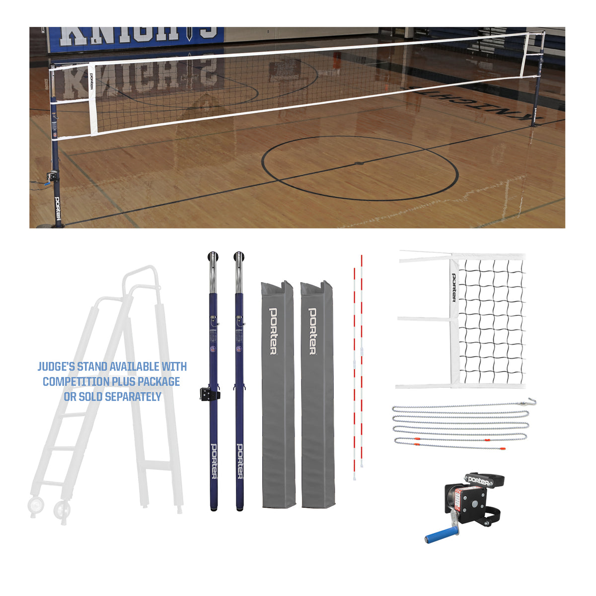 Porter Athletic Powr Steel Vb Competition Package Gray, No Graphics
