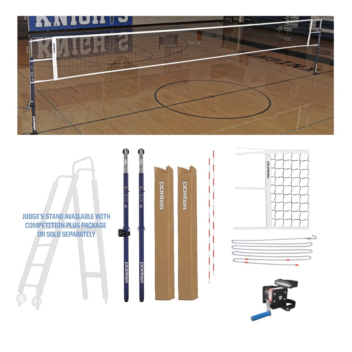 Porter Athletic Powr Steel Vb Competition Package Yellow Gold, No Graphics