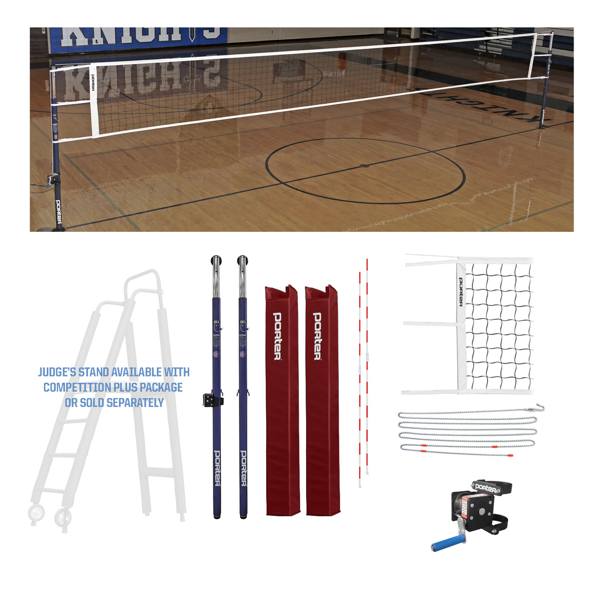 Porter Athletic Powr Steel Vb Competition Package Maroon, No Graphics