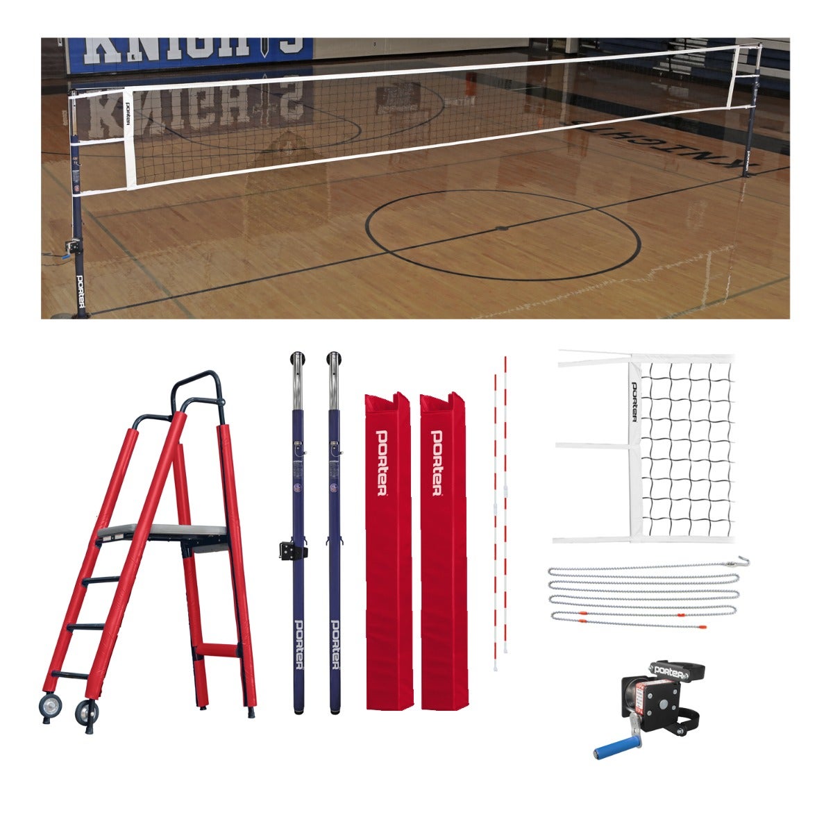Porter Athletic Powr Steel Vb Competition Plus Package Red, No Graphics