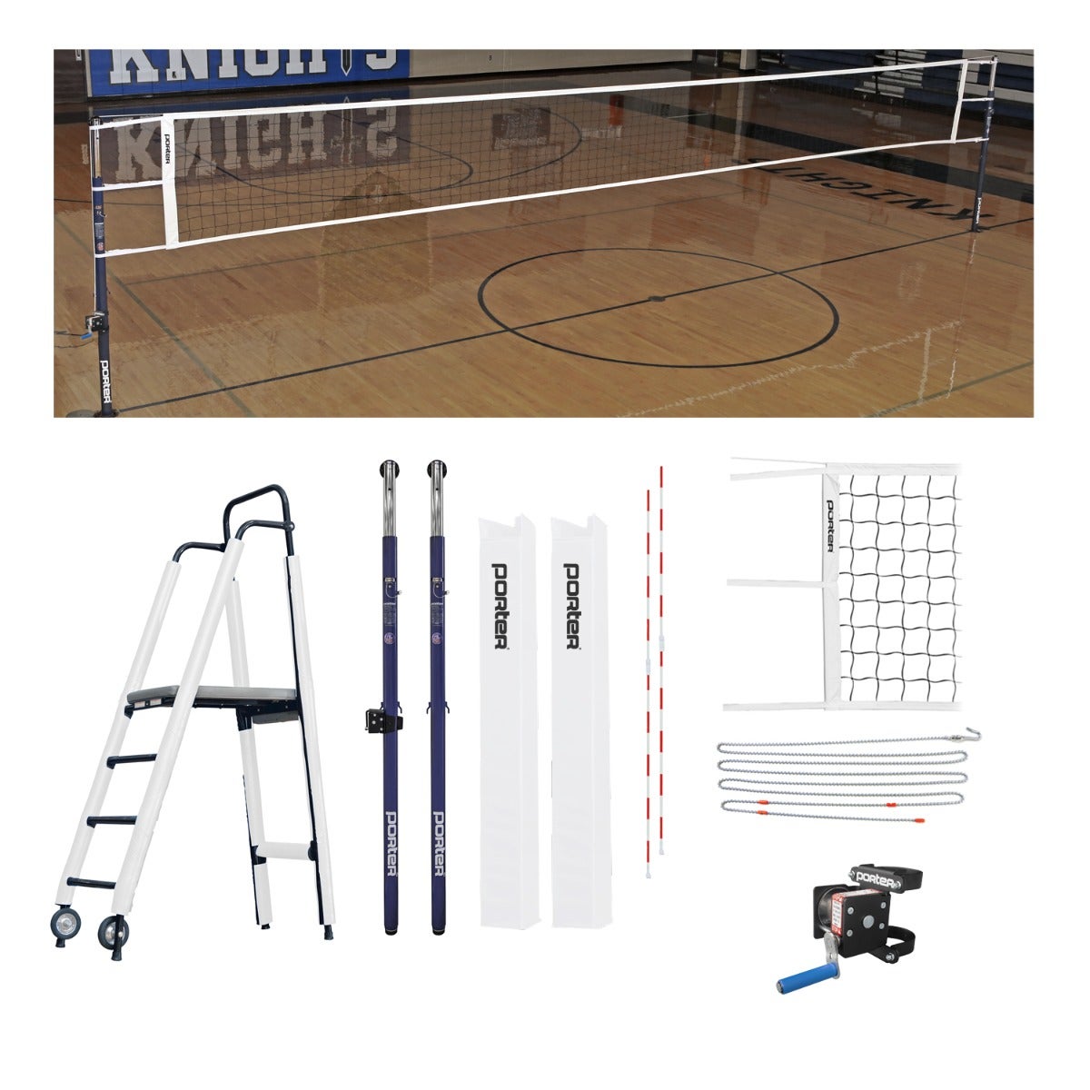 Porter Athletic Powr Steel Vb Competition Plus Package White, No Graphics