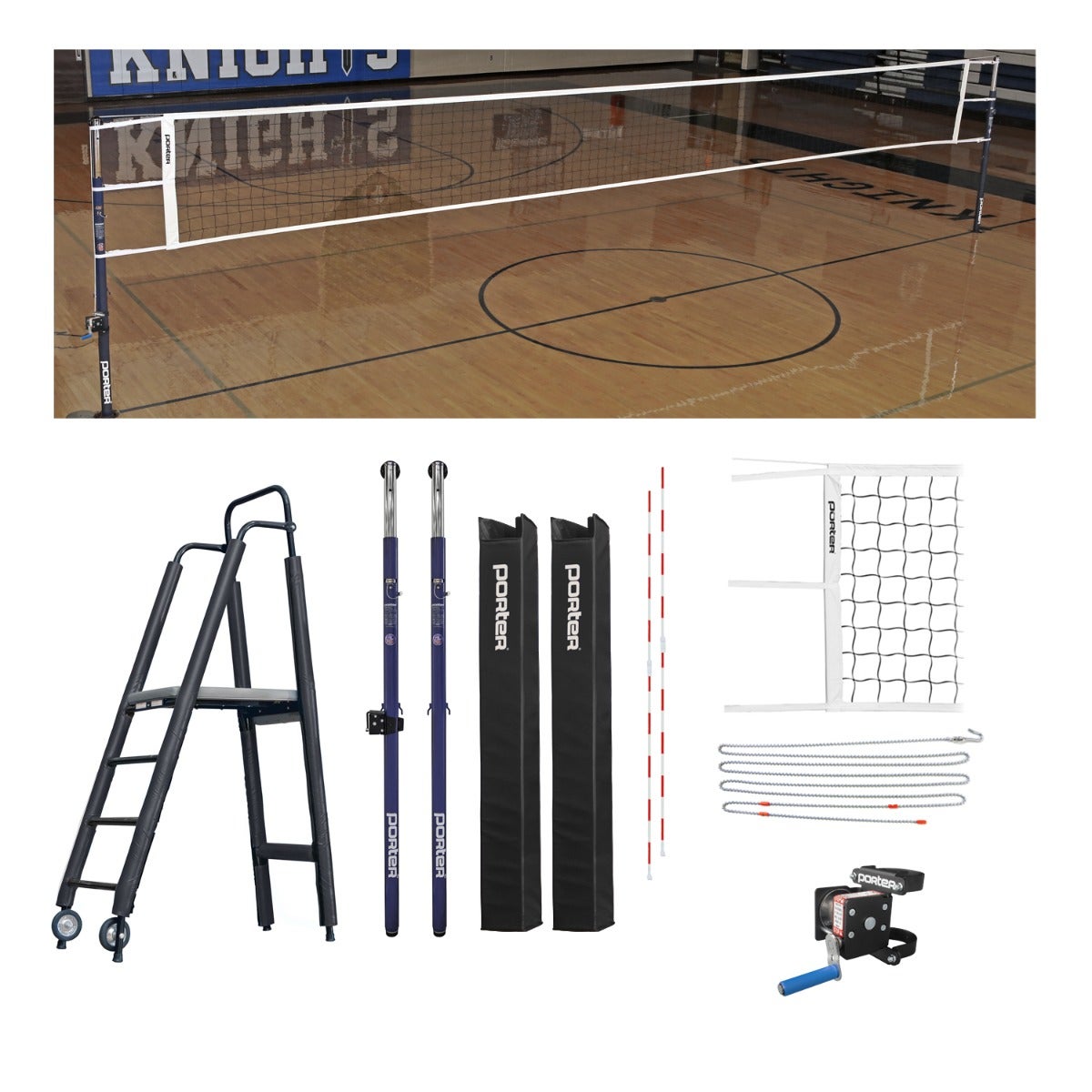 Porter Athletic Powr Steel Vb Competition Plus Package Black, No Graphics