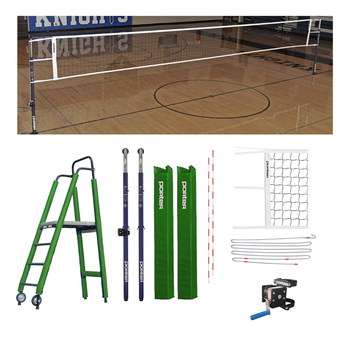 Porter Athletic Powr Steel Vb Competition Plus Package Kelly Green, Graphics