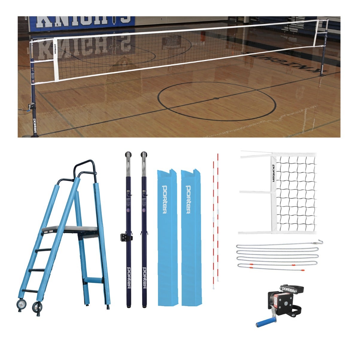 Porter Athletic Powr Steel Vb Competition Plus Package Light Blue, Graphics