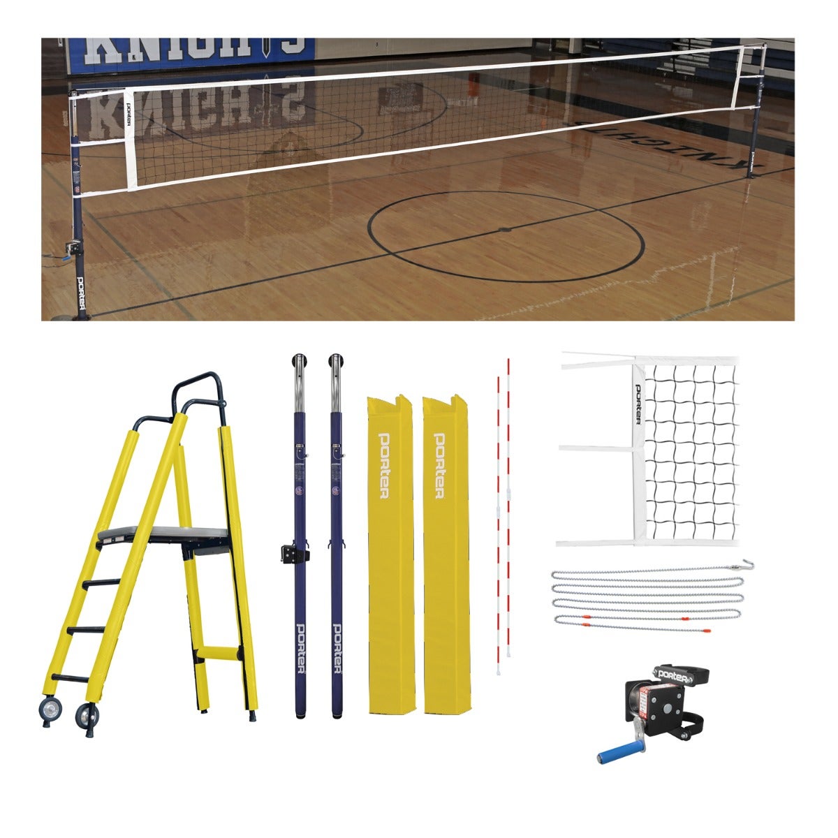 Porter Athletic Powr Steel Vb Competition Plus Package Yellow Gold, No Graphics