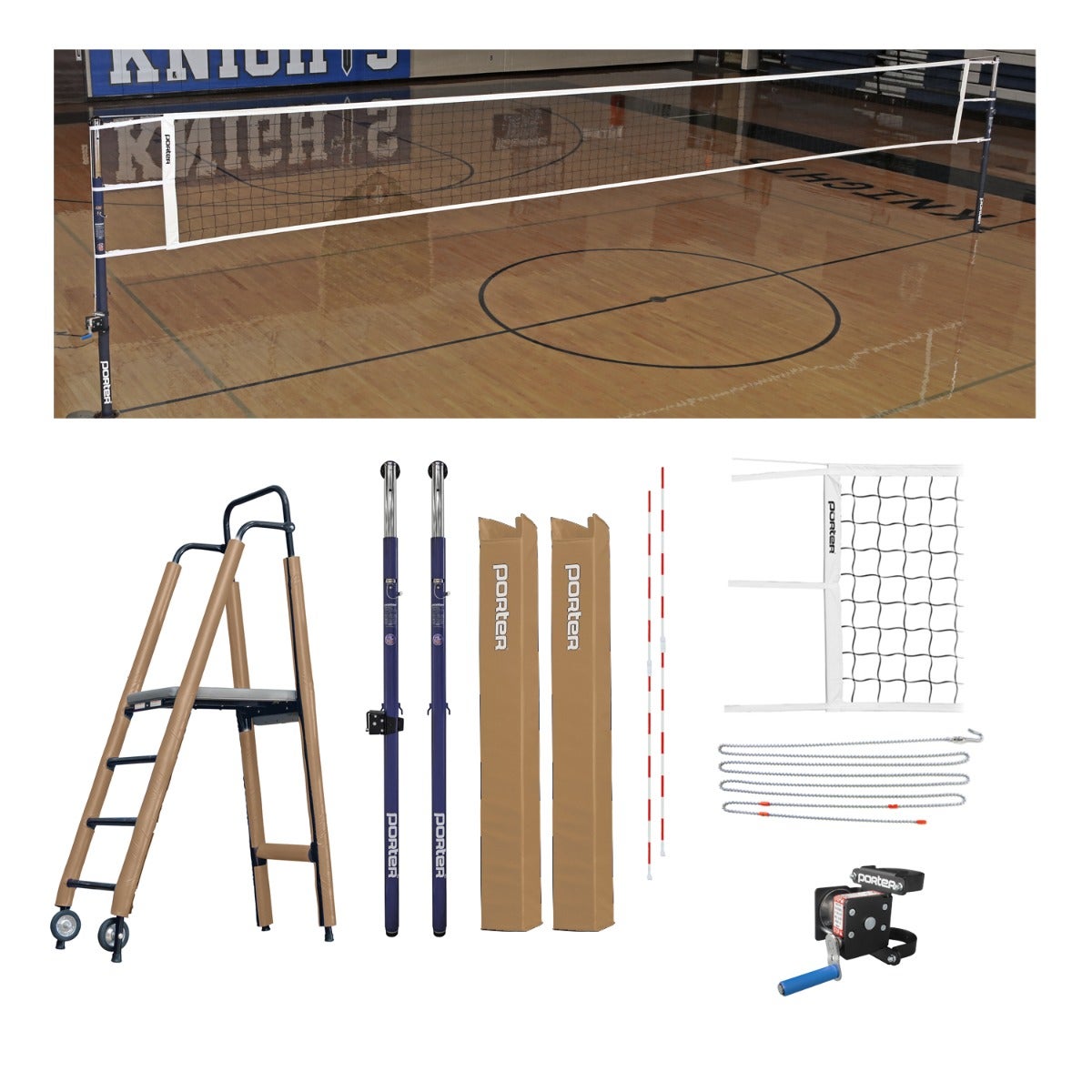 Porter Athletic Powr Steel Vb Competition Plus Package Tan, Graphics