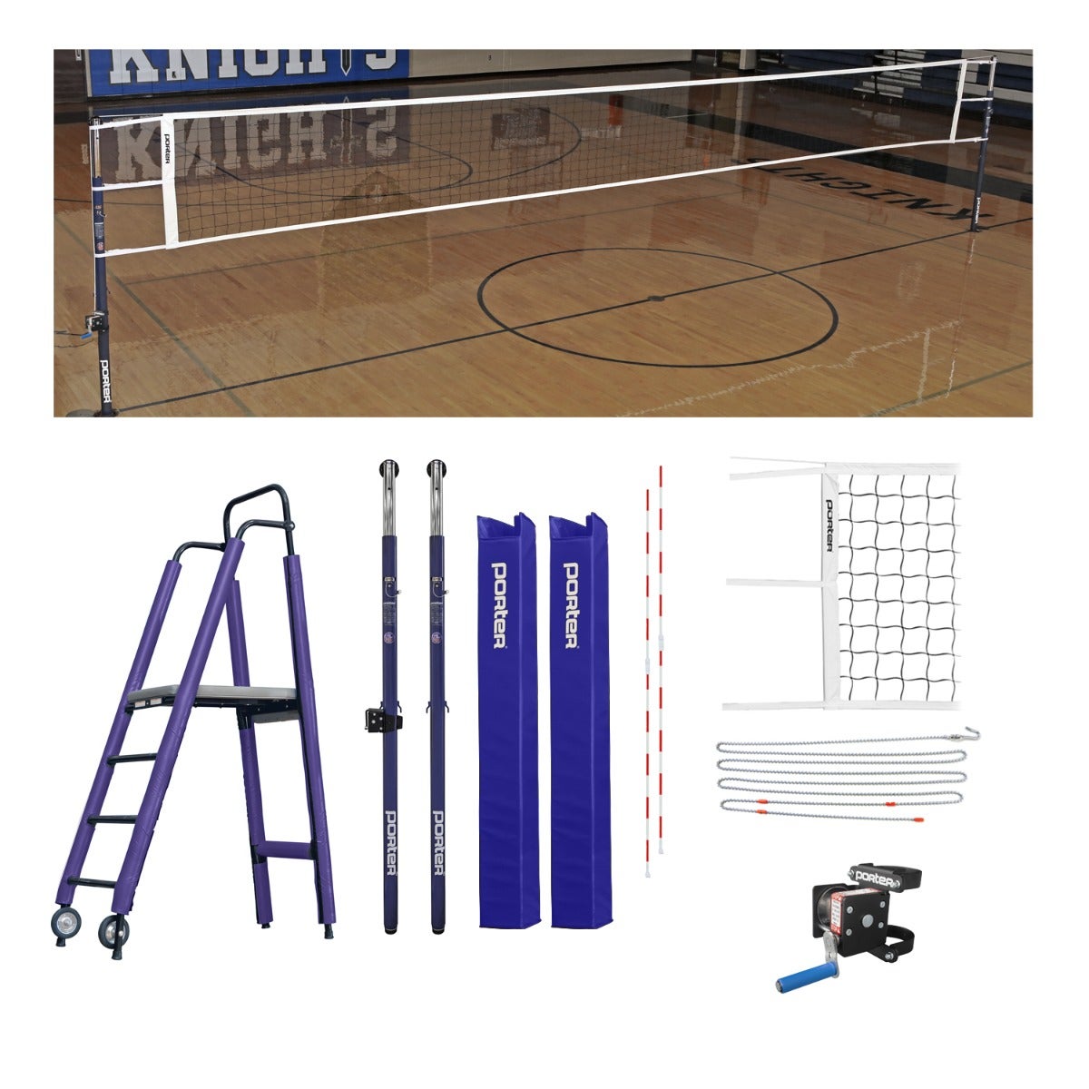 Porter Athletic Powr Steel Vb Competition Plus Package Purple, No Graphics