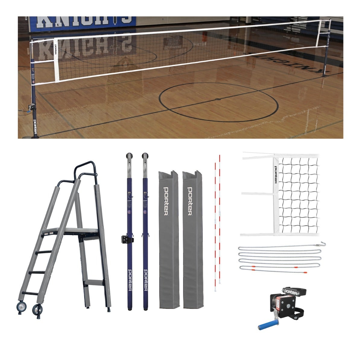 Porter Athletic Powr Steel Vb Competition Plus Package Gray, Graphics