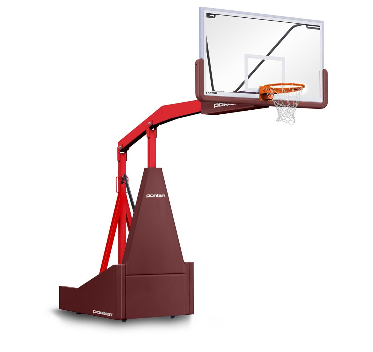 Porter Athletic 1135 Competition Portable Backstop Maroon, Red, No Graphics