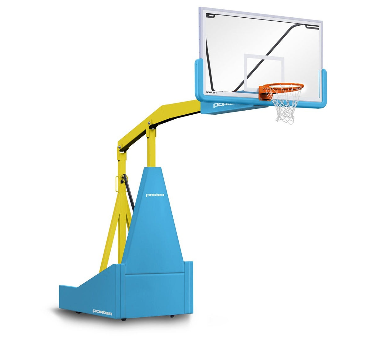 Porter Athletic 1135 Competition Portable Backstop Light Blue, Yellow Gold, No Graphics