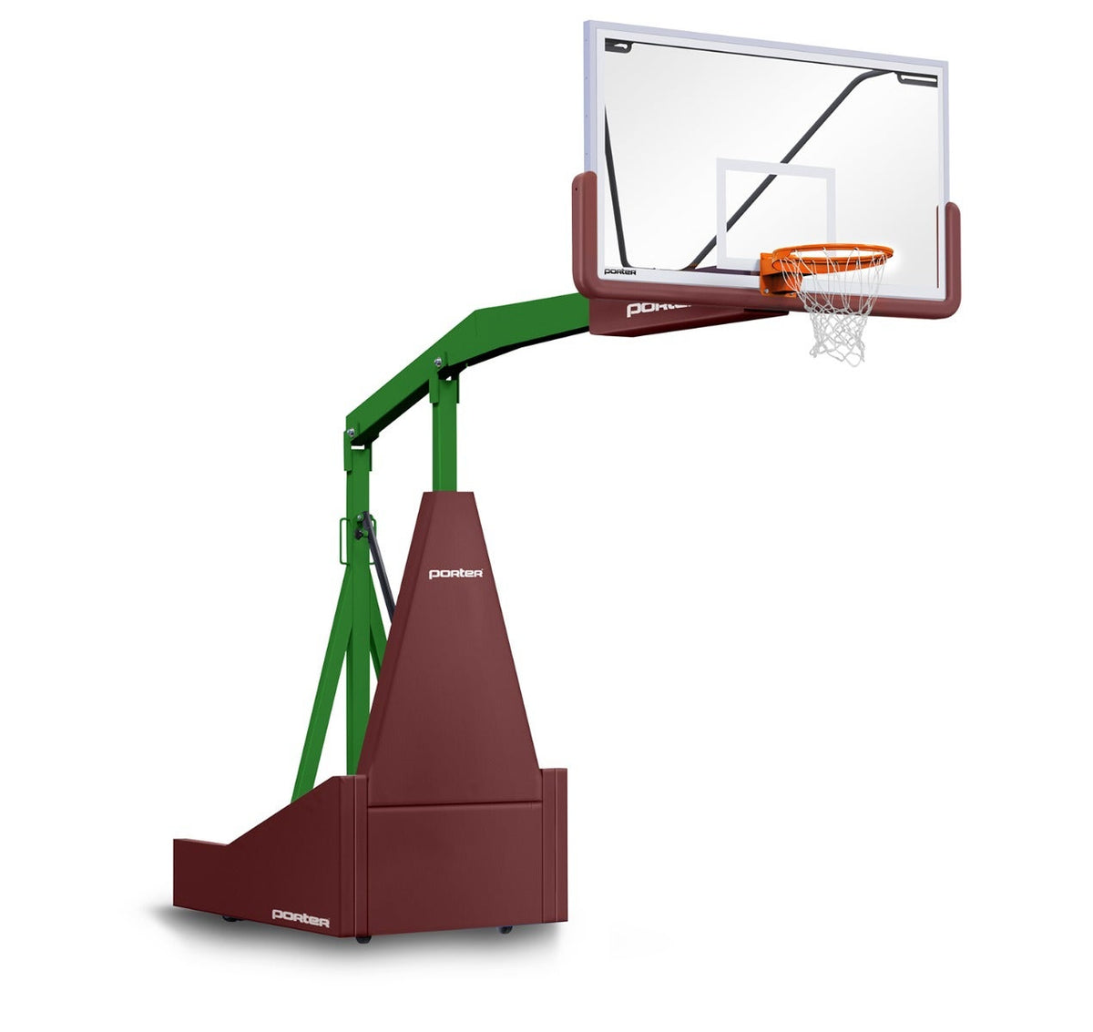 Porter Athletic 1135 Competition Portable Backstop Maroon, Kelly Green, No Graphics