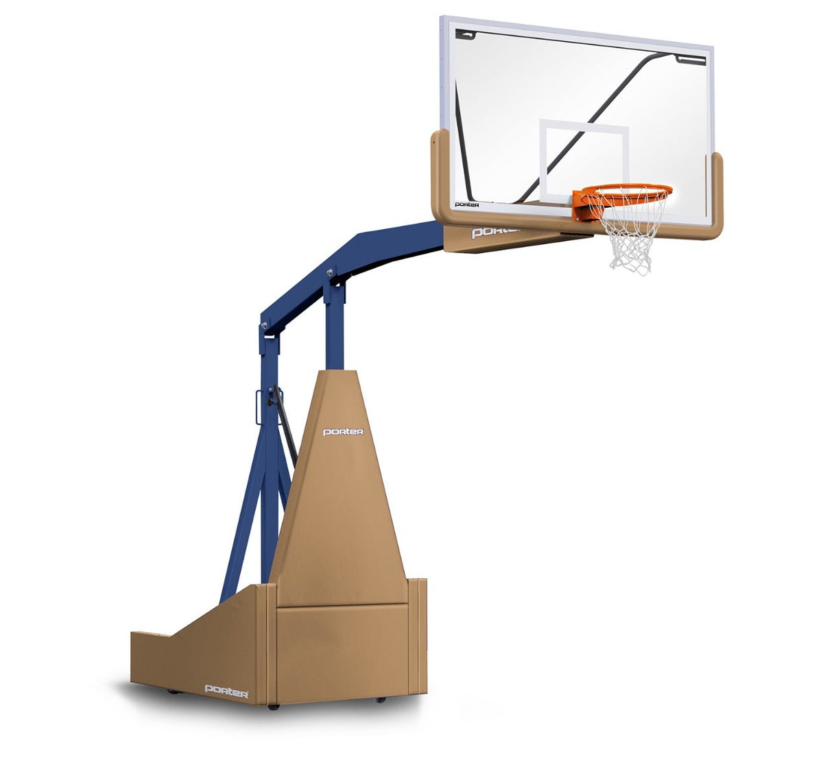 Porter Athletic 1135 Competition Portable Backstop Tan, Navy Blue, No Graphics