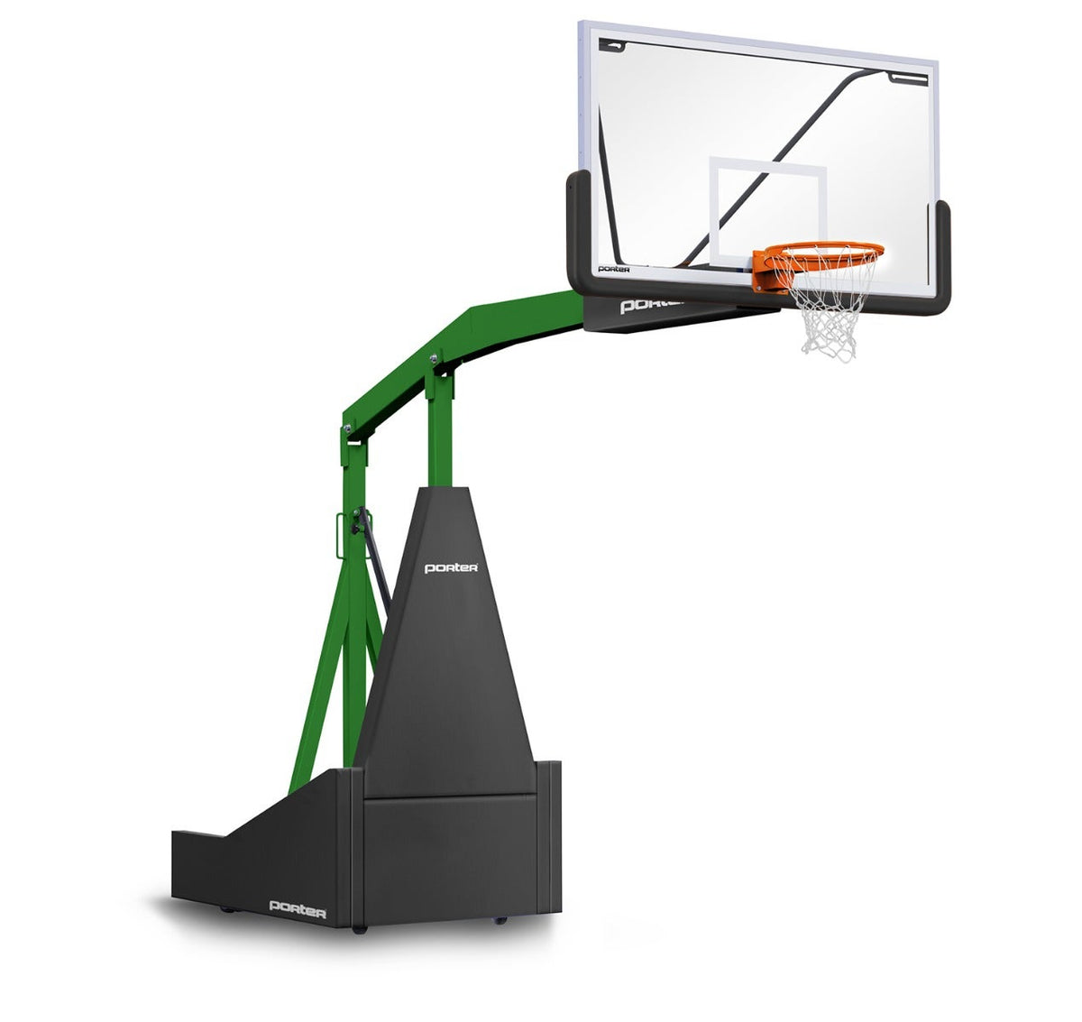Porter Athletic 1135 Competition Portable Backstop Black, Kelly Green, No Graphics