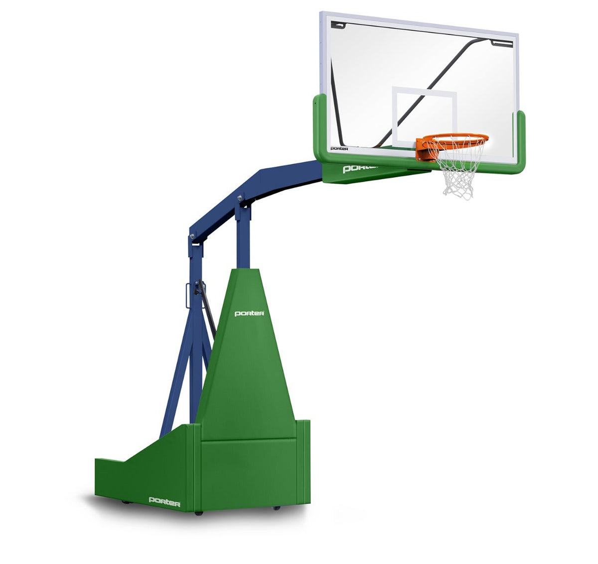 Porter Athletic 1135 Competition Portable Backstop Kelly Green, Navy Blue, No Graphics