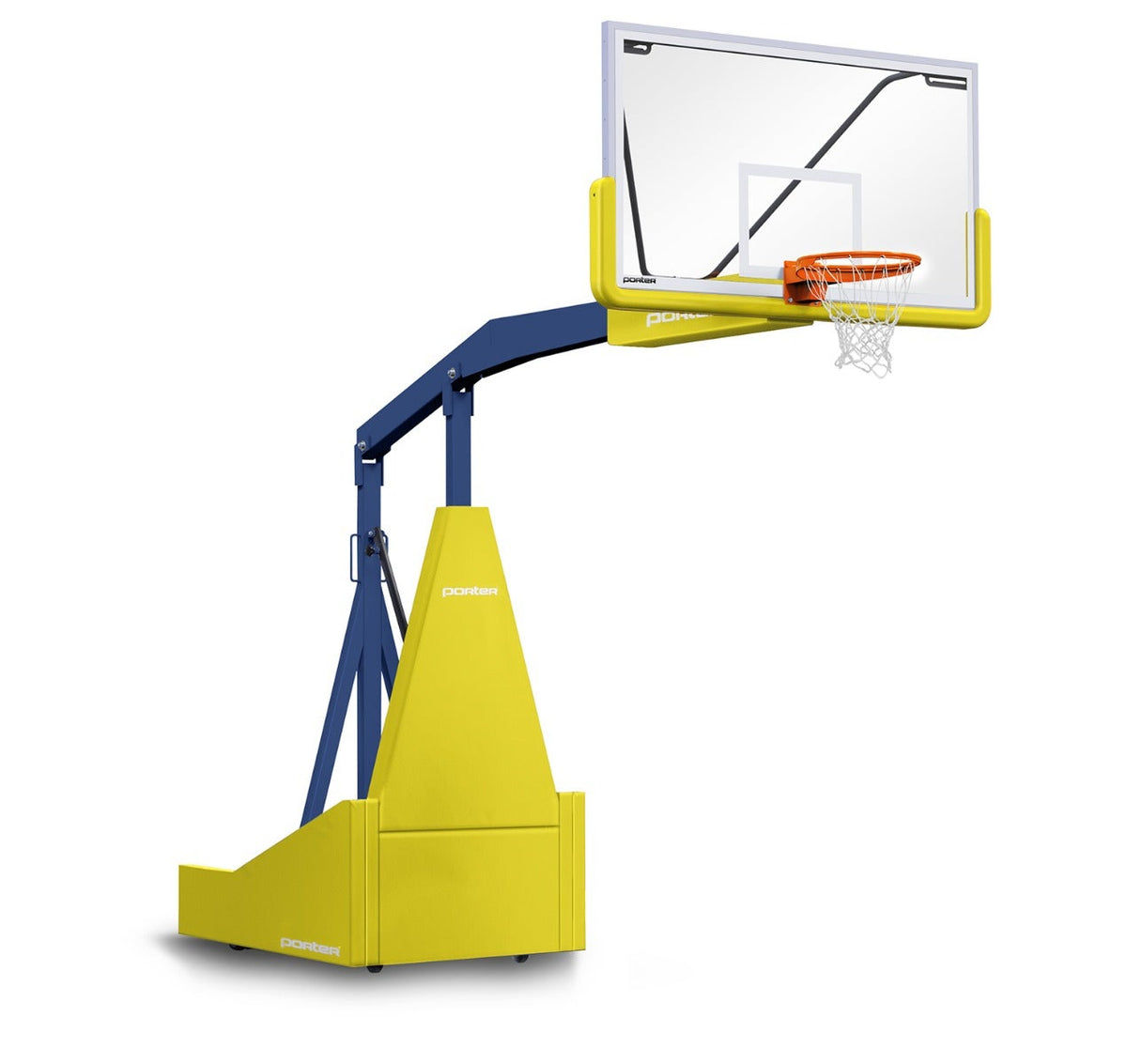 Porter Athletic 1135 Competition Portable Backstop Yellow Gold, Navy Blue, No Graphics