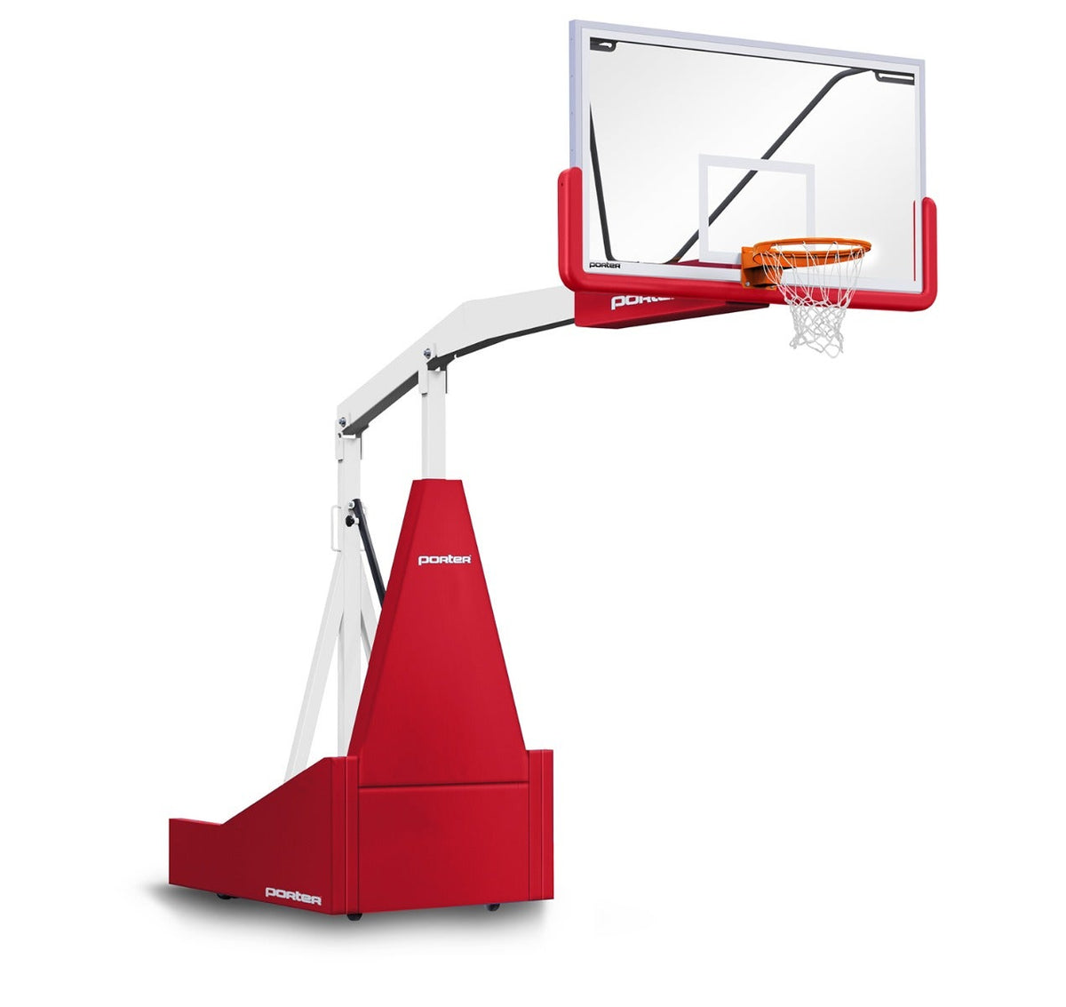 Porter Athletic 1135 Competition Portable Backstop Red, White, No Graphics