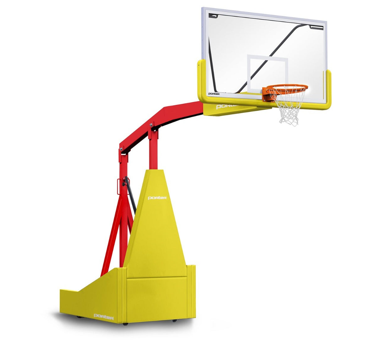 Porter Athletic 1135 Competition Portable Backstop Yellow Gold, Red, No Graphics