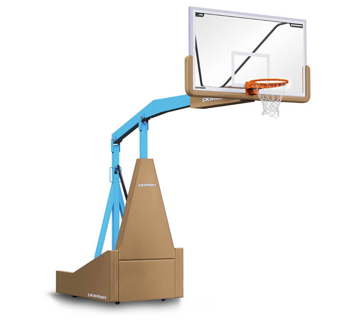 Porter Athletic 1135 Competition Portable Backstop Tan, Light Blue, No Graphics