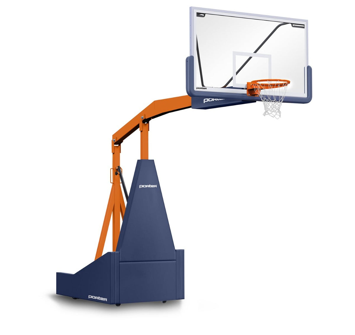 Porter Athletic 1135 Competition Portable Backstop Navy Blue, Orange, No Graphics