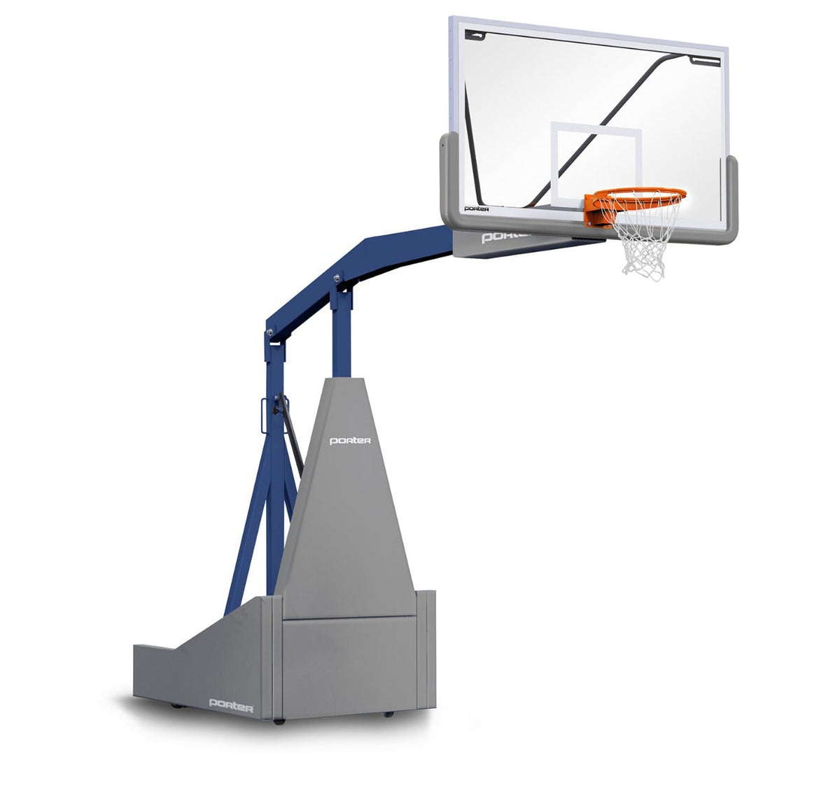 Porter Athletic 1135 Competition Portable Backstop Gray, Navy Blue, No Graphics