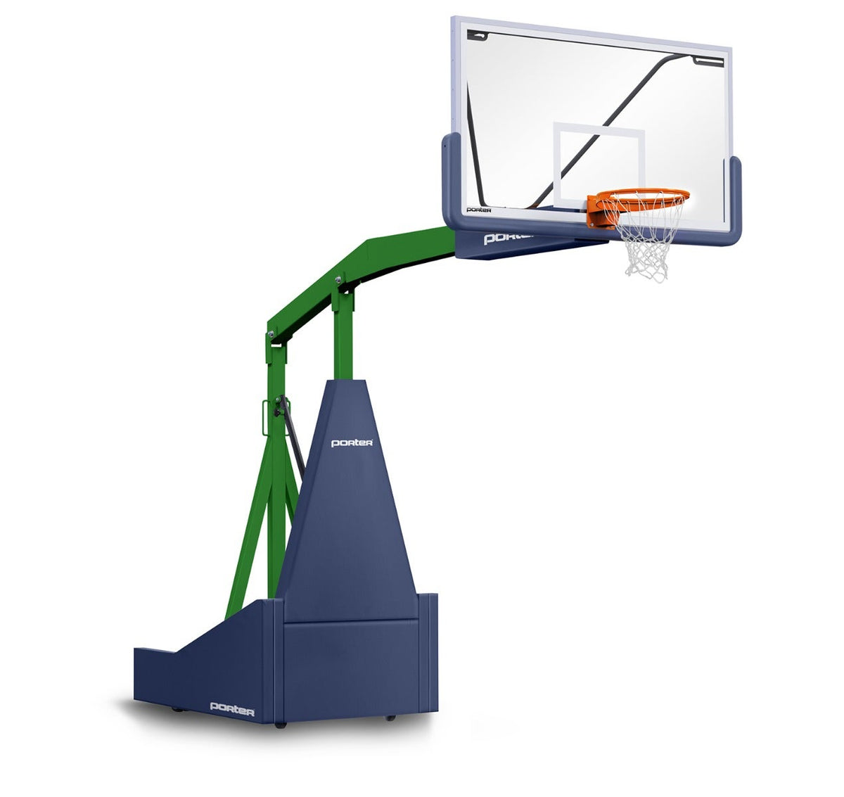 Porter Athletic 1135 Competition Portable Backstop Navy Blue, Kelly Green, No Graphics